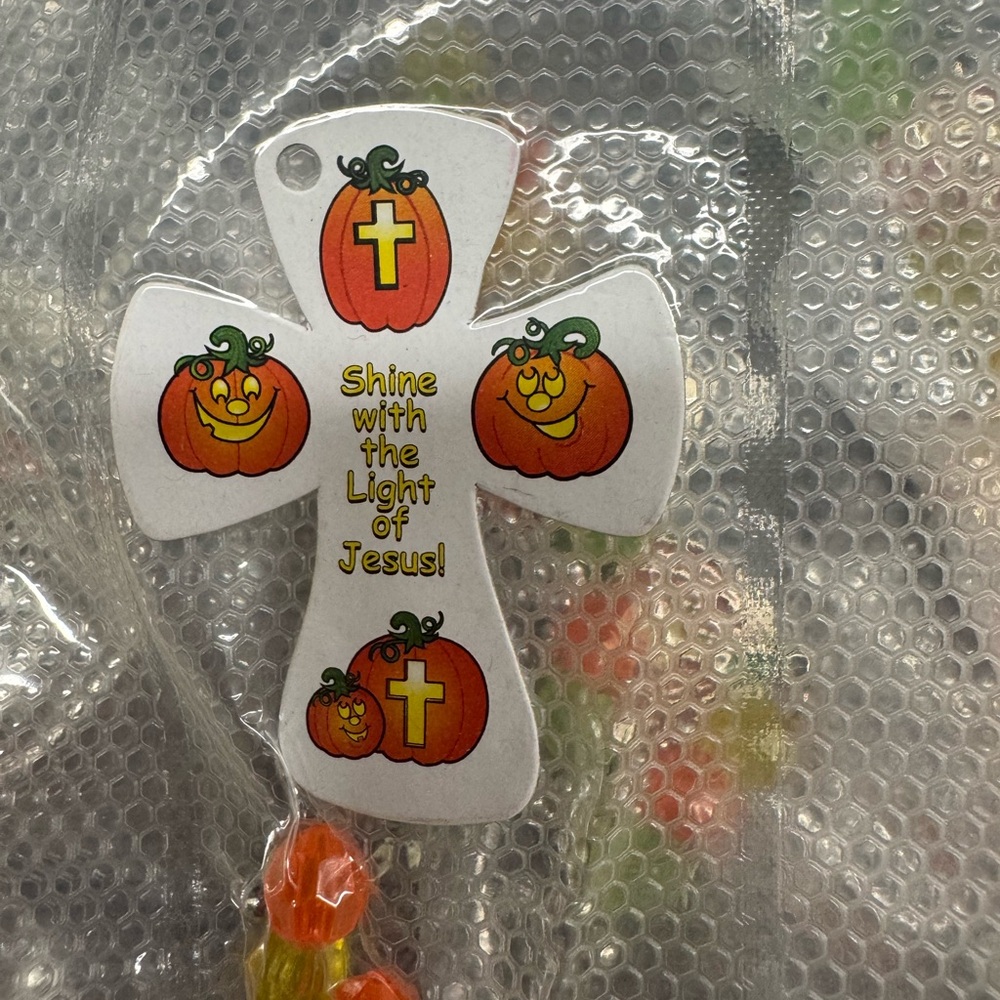 Pumpkin Cross with Inspirational Message - make your own bracelet kits #1